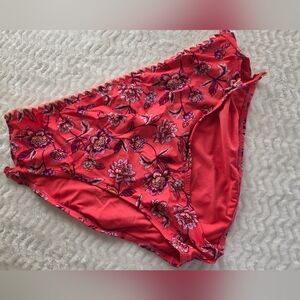 NWOT Women's Pink Floral Bikini Bottoms XL (16-18)
